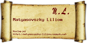 Matyasovszky Liliom névjegykártya
